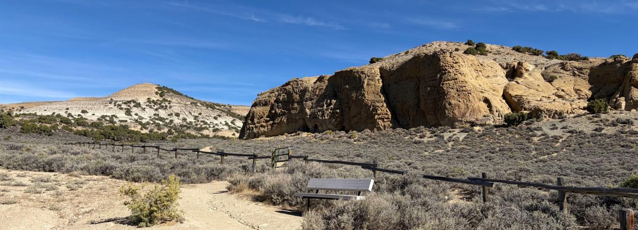 View of entrance to White Mountain Petroglyphs.