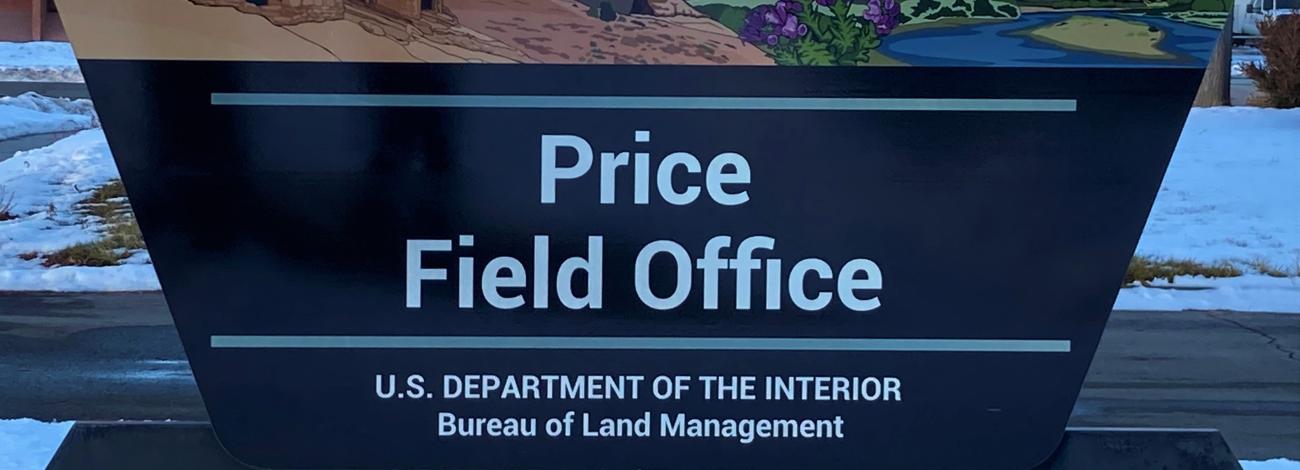 A sign for the Price Field Office.