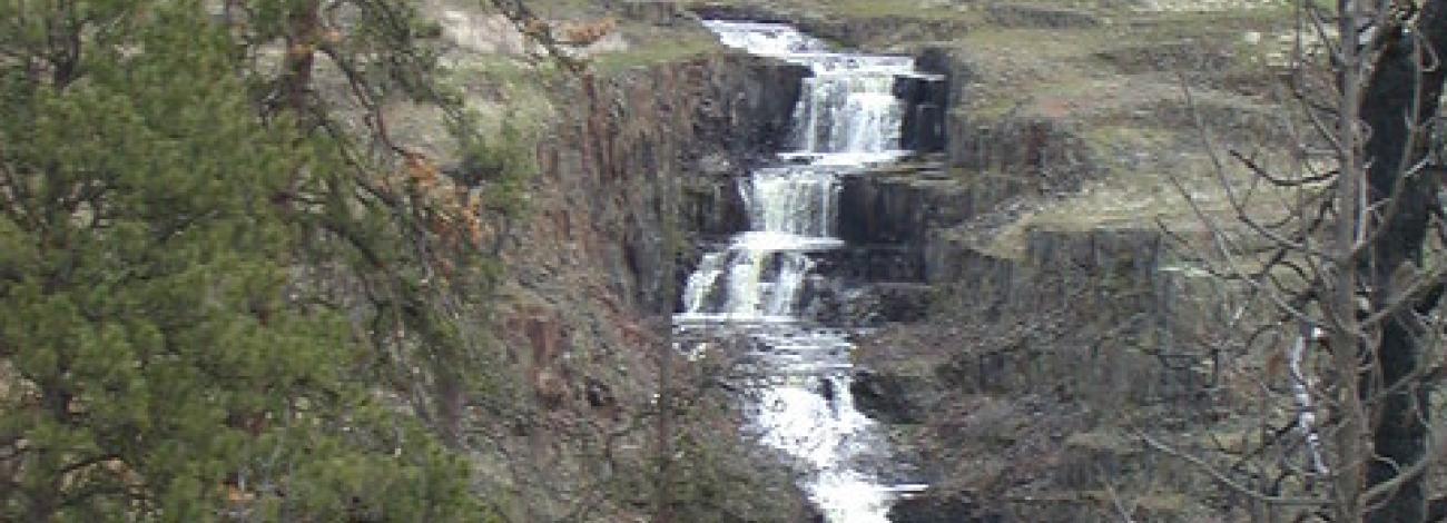 View of a cascade at Fishtrap Recreation Area.