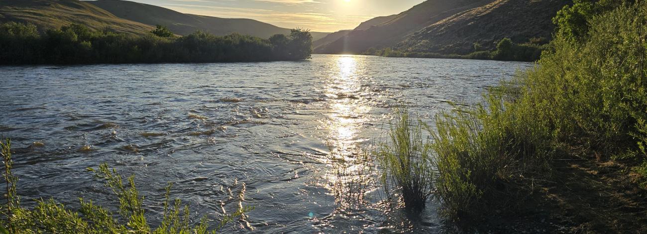 Sunset at the John Day Crossing Historic Site.
