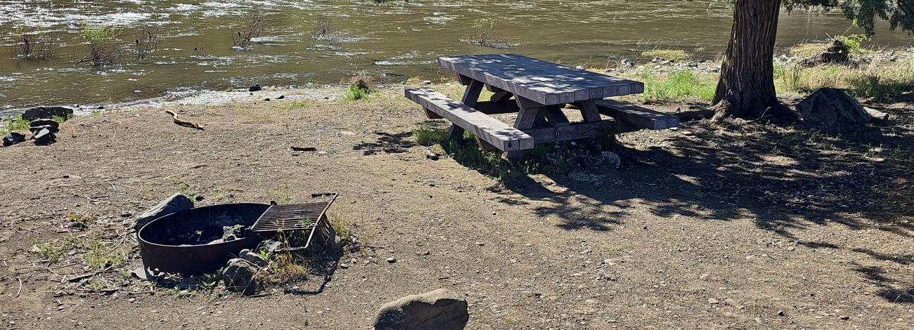 Riverside campsite at Donnelly Service Creek River Access Park 