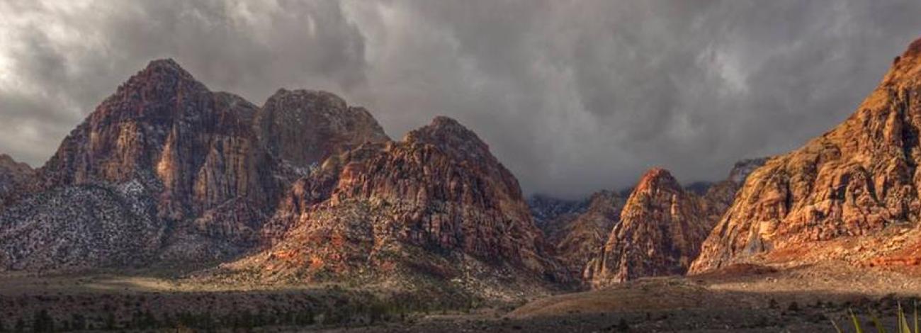 Red rocks in the distance