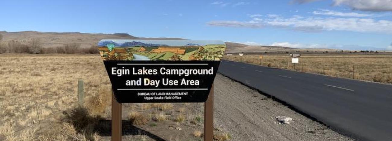 Egin Lakes Campground Entrance Sign