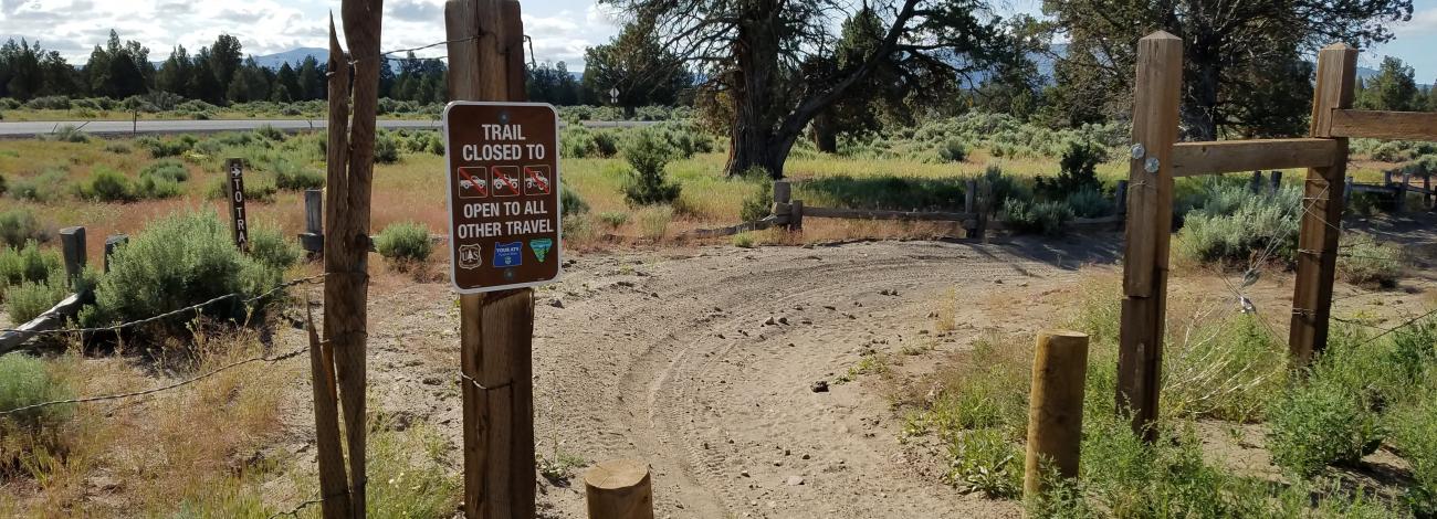 Trail access point at Alfalfa Curves OHV Staging Area