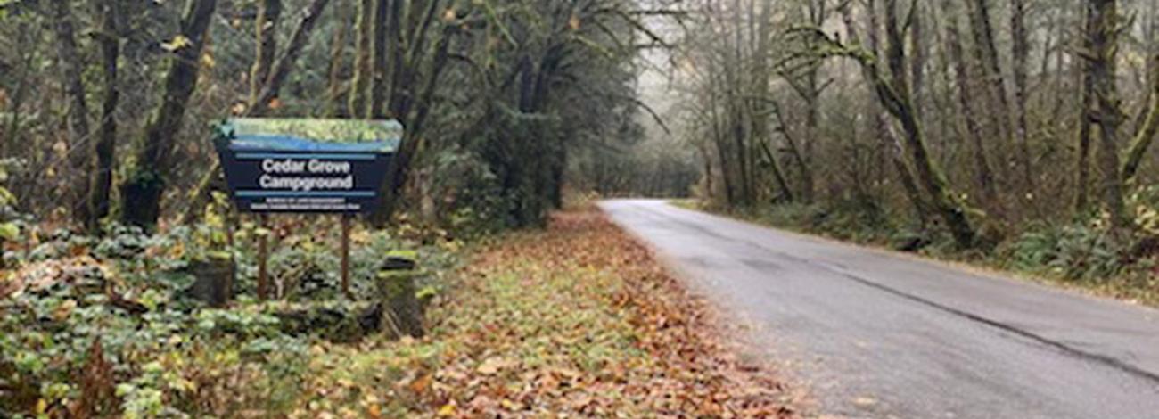 Cedar Grove portal sign