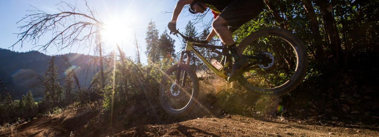Catching air at the Mountain of the Rogue Trail System 