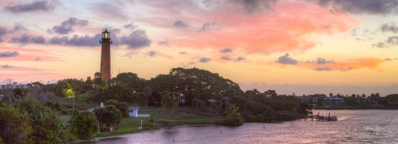 Jupiter Inlet Lighthouse at sunset