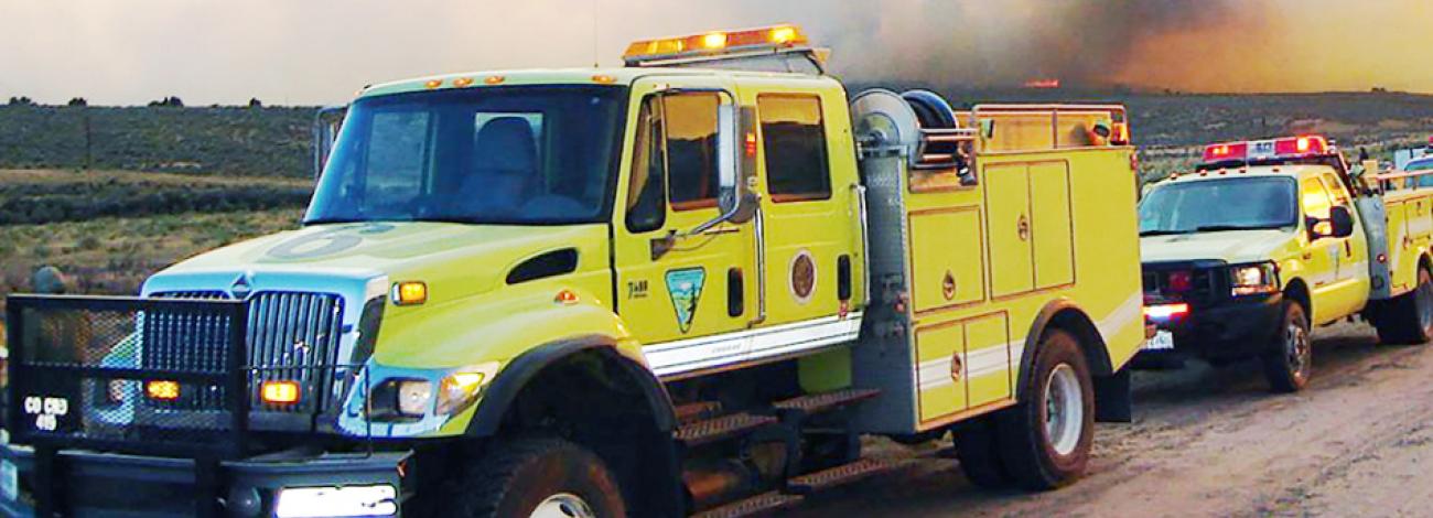 Wildland fire engine crews work on the fireline.