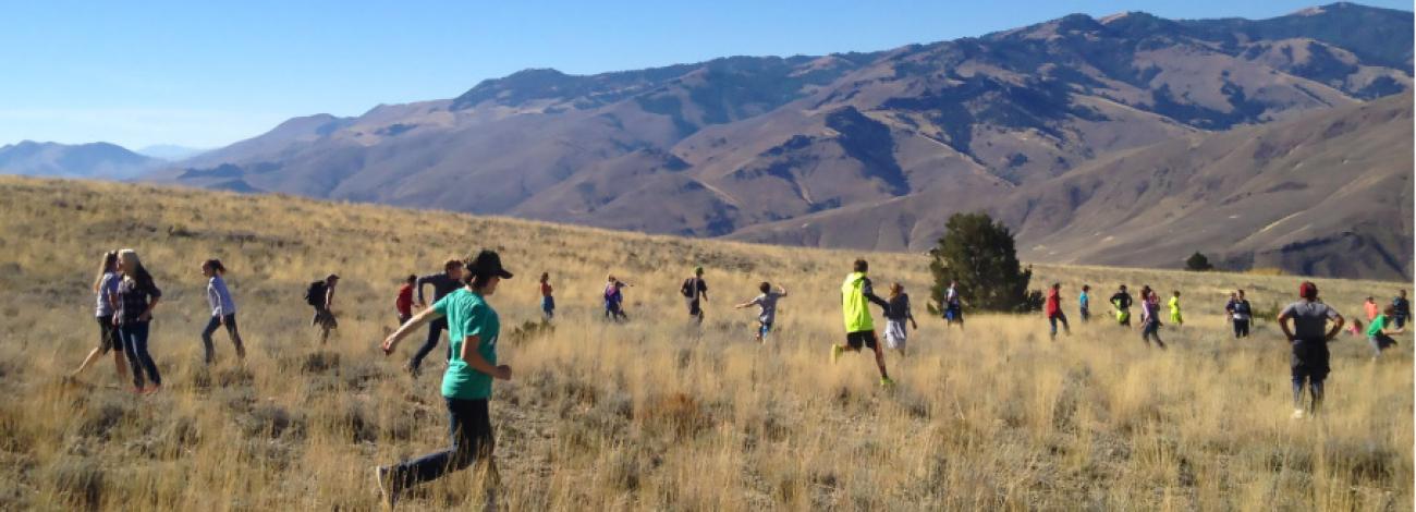 Students hit the Lime Creek Trail as part of a Hands on the Land program in Salmon, Oregon