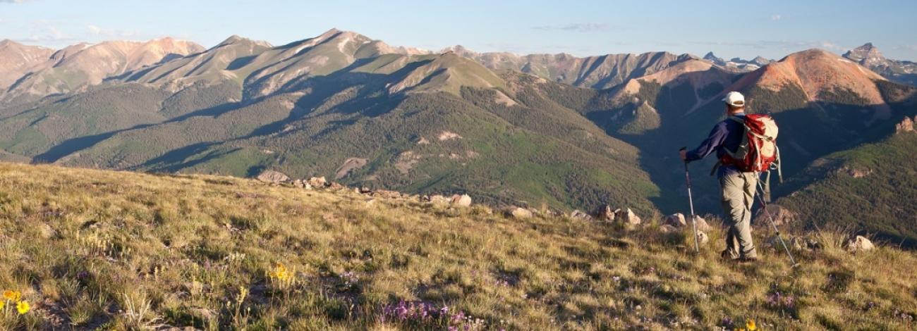 A hiker on the Continental Divide National Scenic Trail, photo by Bob Wick