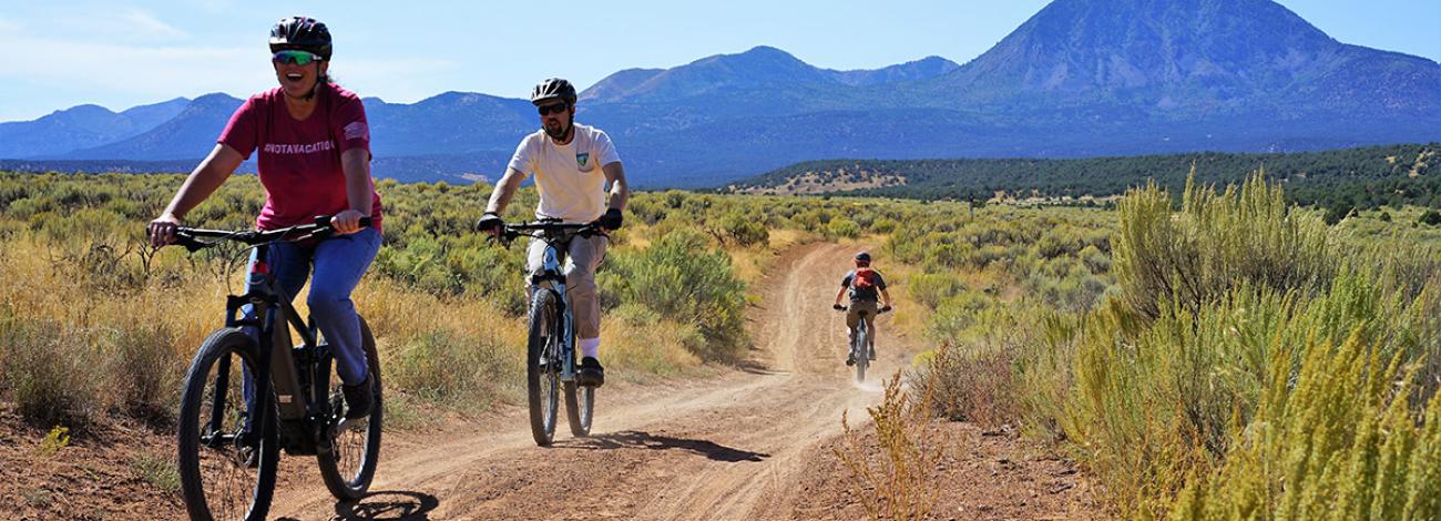 E bikers enjoy time on trail in Grand Junction, Colorado