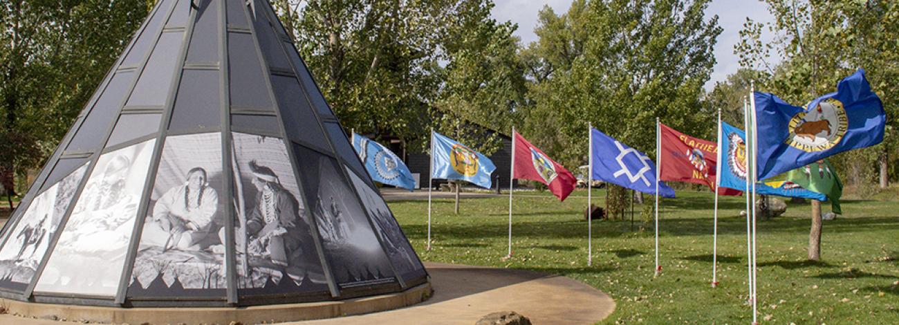 Teepee and Native American Tribal Flags at PPNM