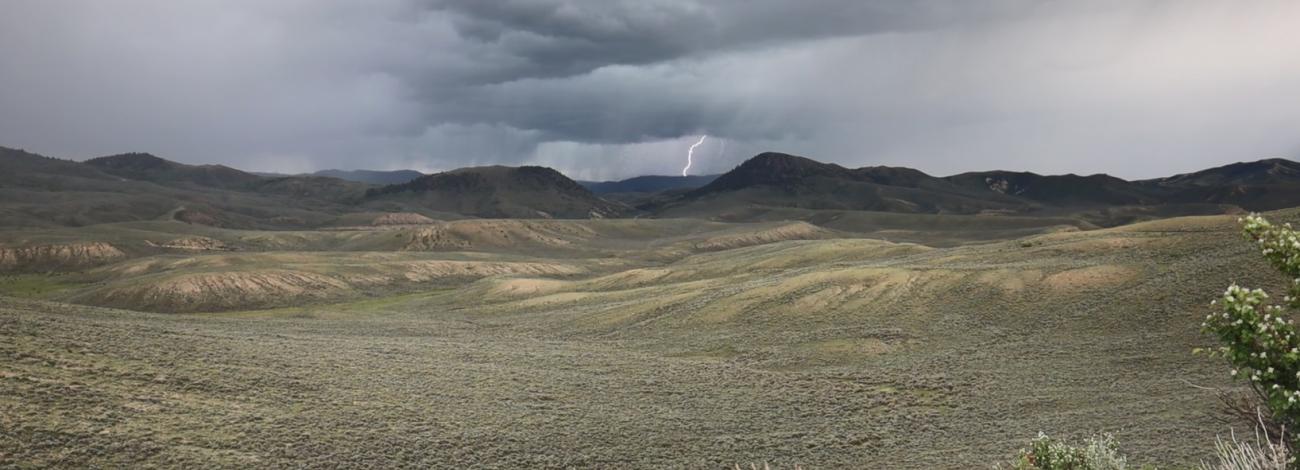 Lightning over the sagebrush steppe