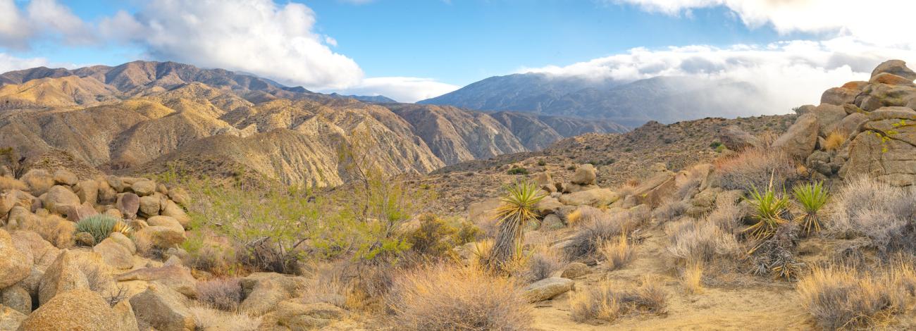 Desert mountains in a rain storm.