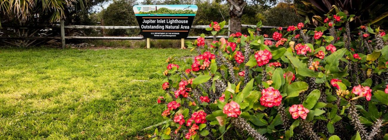 Jupiter Inlet Lighthouse Outstanding Natural Area sign