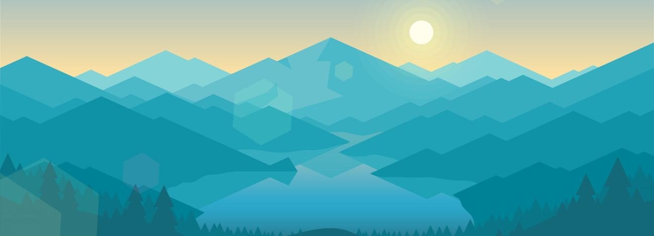 Artistic rendering of natural mountain landscape