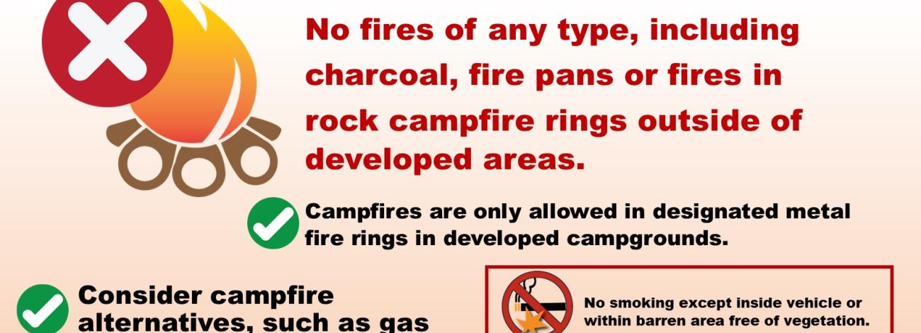 Stage 1 fire restrictions are in effect in Tres Rios Field Office.