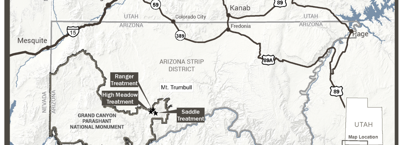 Map of prescribed burn area in the Arizona Strip District