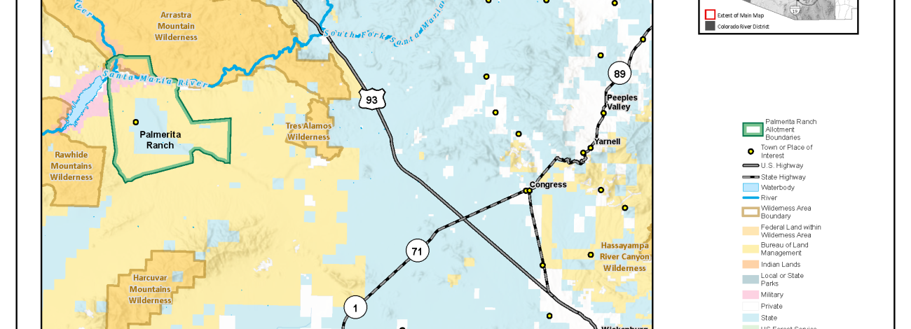map showing the location of Palmerita Ranch