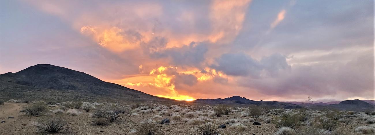 Photo of sunset at Sloan Canyon National Conservation Area