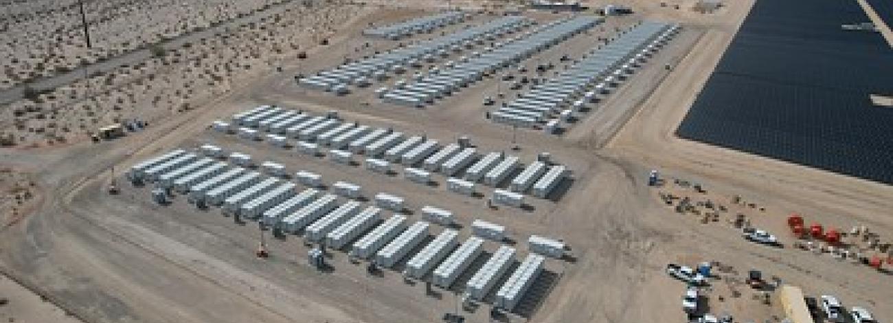 Rows of Solar Batteries in the desert