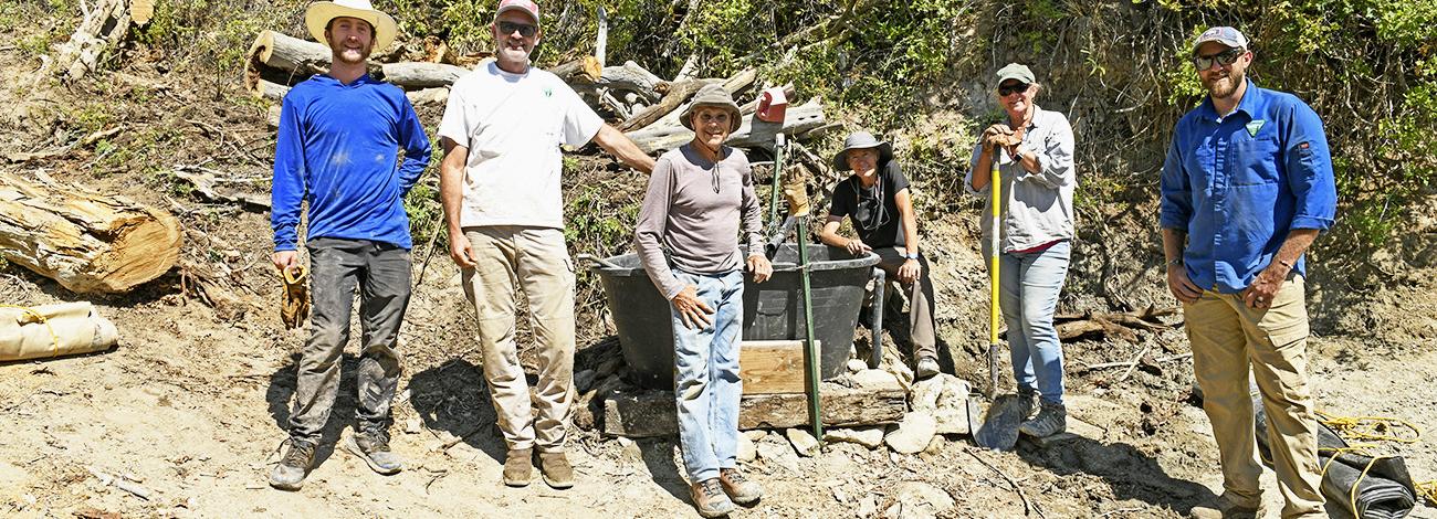 Watering station project team members pose for a photo after a hard day’s work on the Little Book Cliffs Wild Horse Range Aug. 30, 2024. 