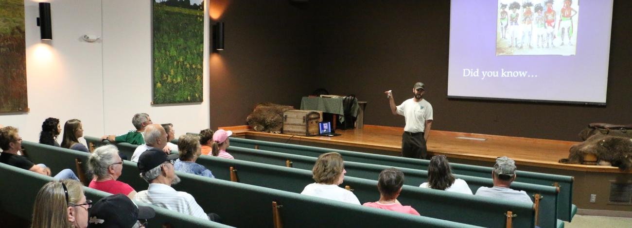 blm employee giving a lecture in the flagstaff gallery