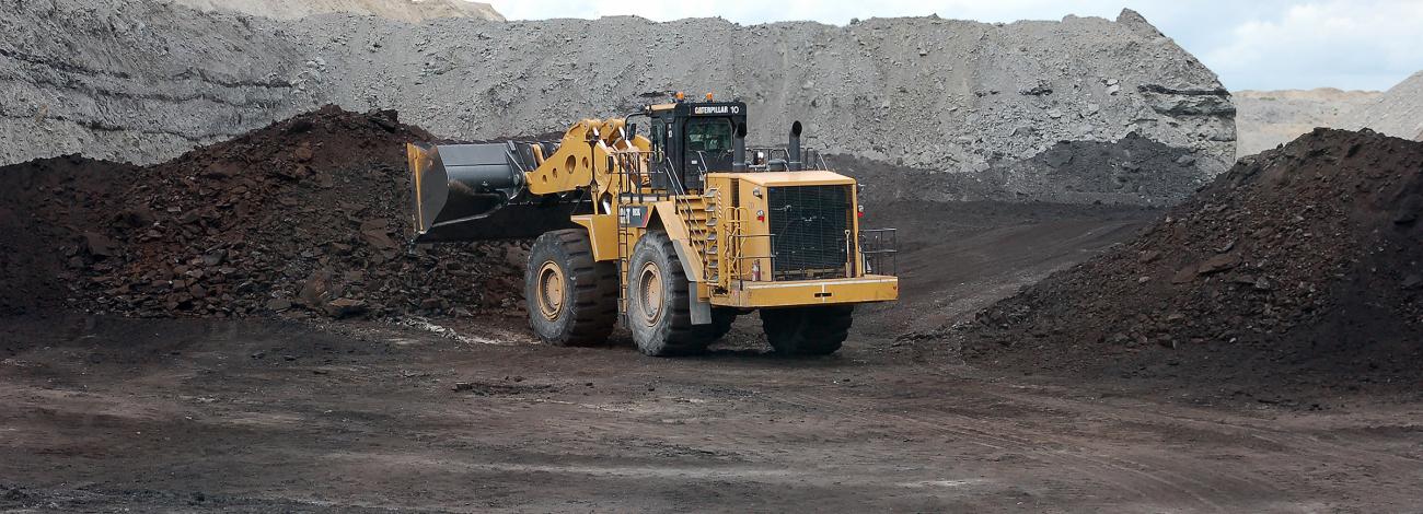 photo of construction equipment operating in a coal mine