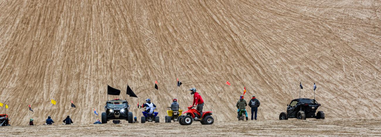 Recreators at the base of Sand Mountain