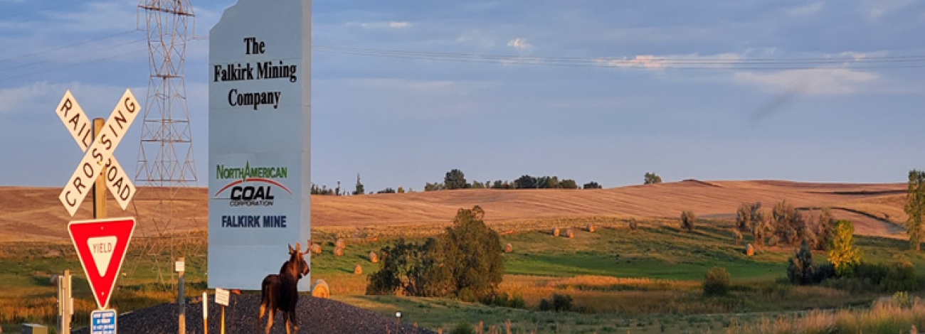 A photo of a sign in a field