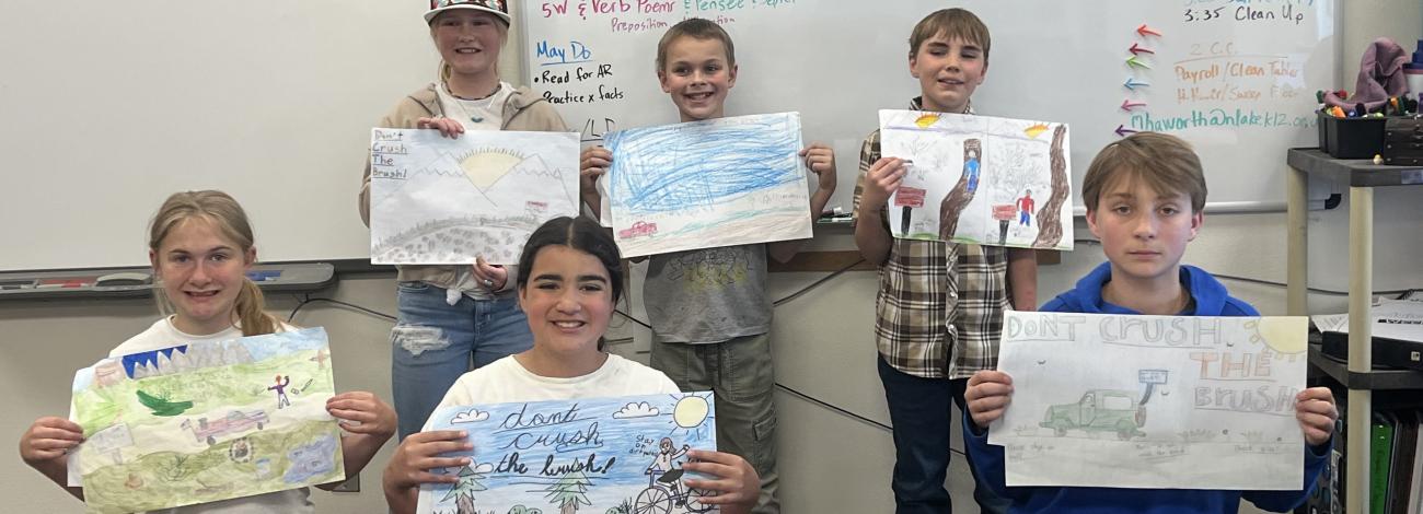 Top row left toright Evelyn Fivecoat, NathanLain, Jace Little - Bottom row left to right Hayle Armstrong, Ceara Perry, Eedric Mize
