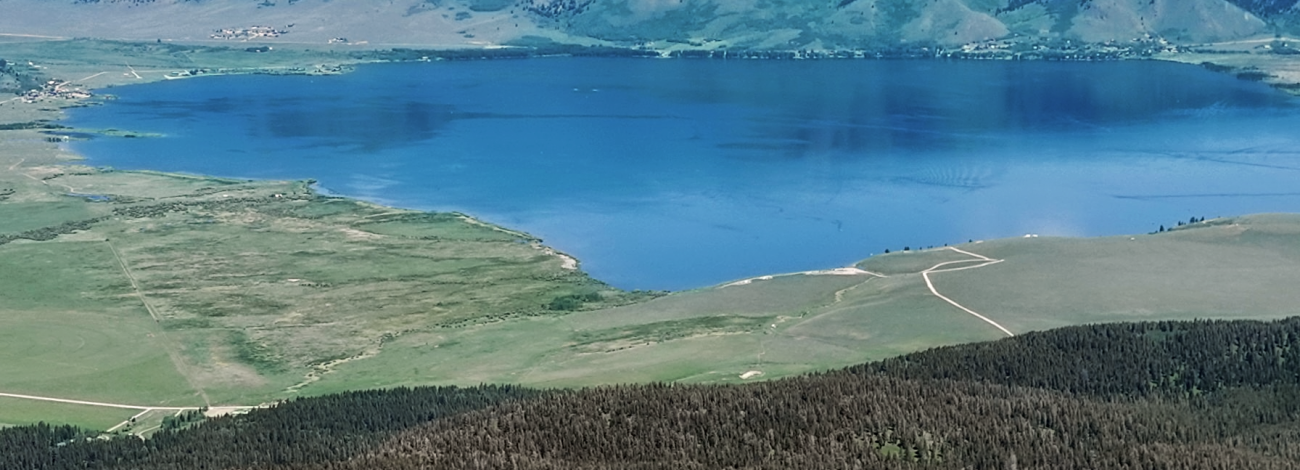 aerial view of Henrys Lake in southeastern Idaho