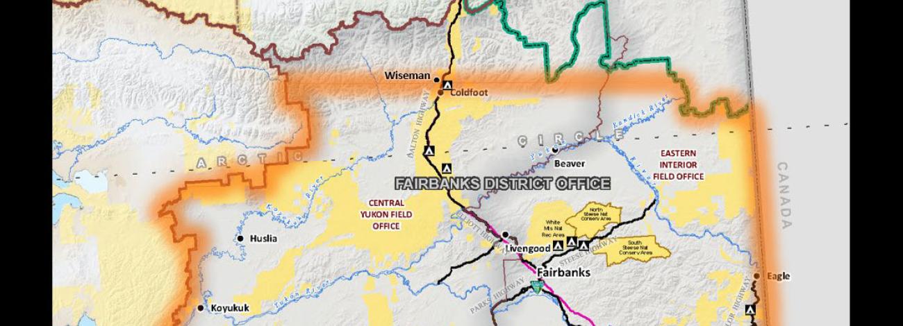 Map of Fairbanks District fire prevention order AK020-25-006