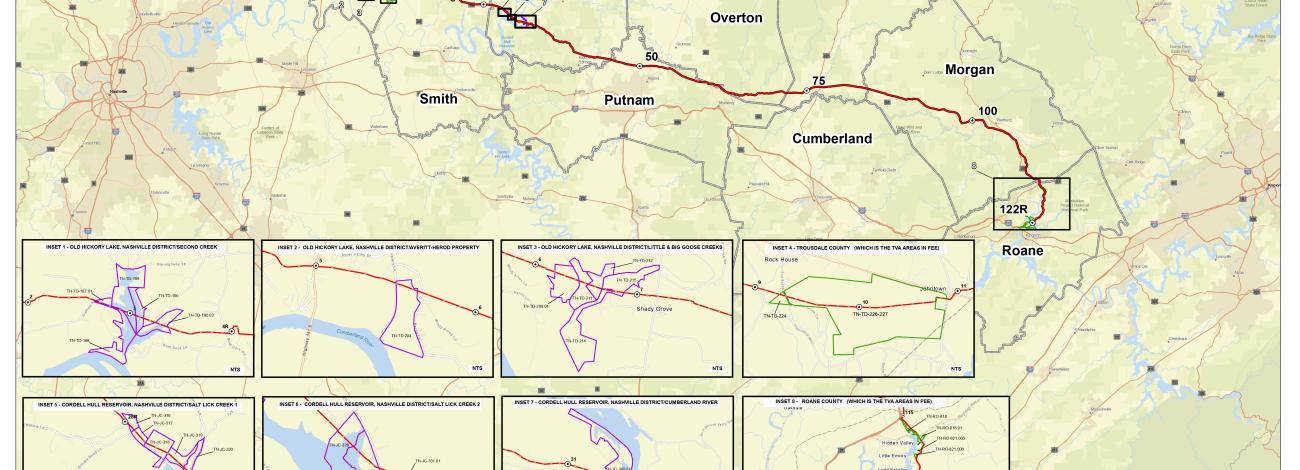 map showing locations of right of ways required for enbridge pipeline