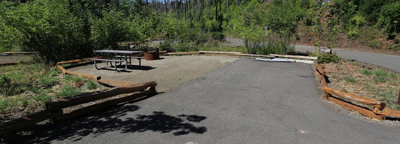 One of the refurbished camp sites at the Lone Pine Group Campground