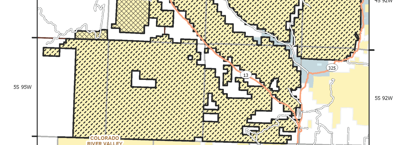 map of BLM public lands closed in Garfield County because of the Lee Fire