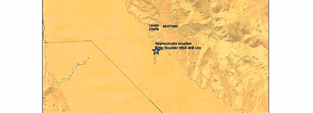 Map showing location of Little Boulder Well in Lincoln County.