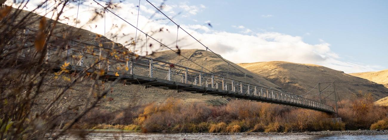suspension bridge above a river