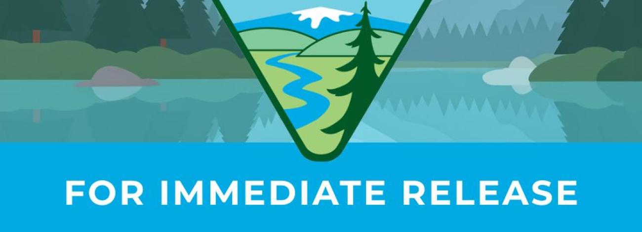 graphic of the mountains with BLM logo that states project update
