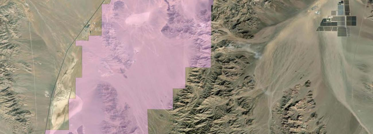 Map showing closure area in Jean/Roach Dry Lakes Special recreation Management Area.