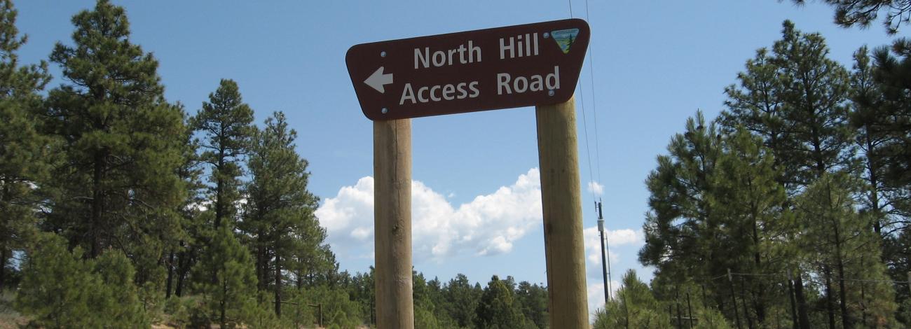 a sign of North Hills Access Road