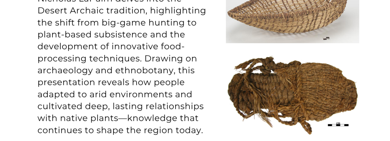 Flyer advertising "Seeds of Survival: Desert Archaic Lifeways of the Great Basin and Colorado Plateau." June 6, 2026, 2pm at Canyons of the Ancients National Monument.