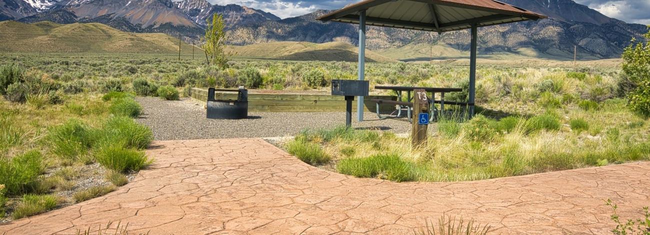 picnic table and shelter