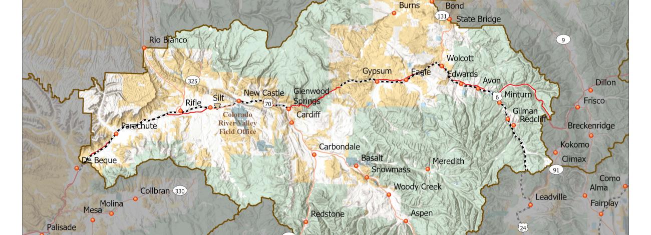 Boundary map of BLM Colorado River Valley Field Office