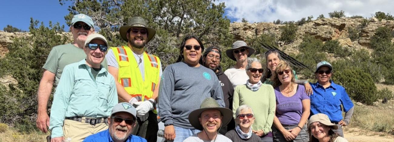 Volunteers pose at El Malpais National Conservation Area for National Public Lands Day, 2025