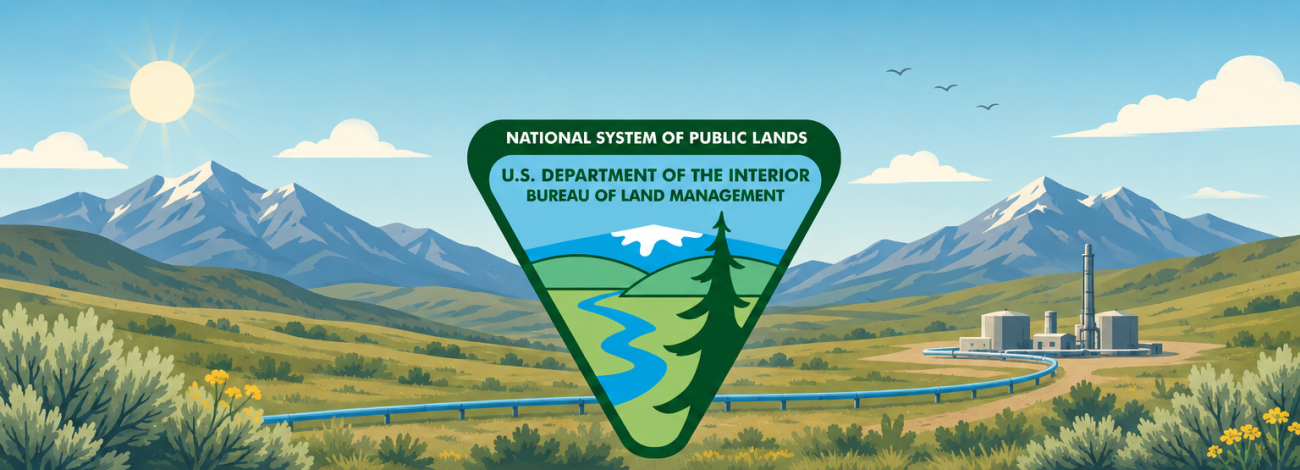 BLM Logo with text saying "Shute Creek Project Approved"