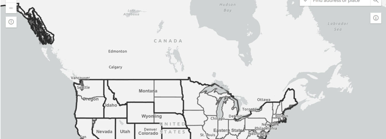 Map of the United States with state boundaries and major cities labeled, displayed on the U.S. Bureau of Land Management General Land Office website.