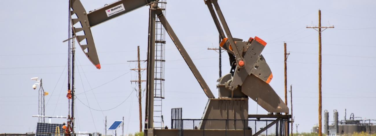 BLM Photo by Wendy Brown of a pumpjack on public lands in New Mexico and the Permian Basin.