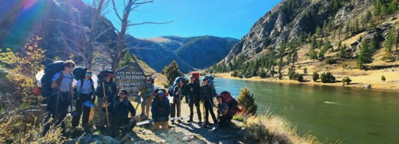 A group from the Montana Conservation Corps pose for a photo at Bear Trap Canyon Wilderness