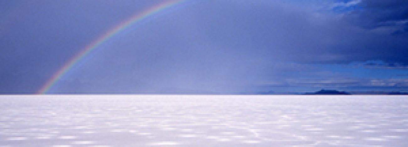 Rainbow over the Bonneville Salt Flats
